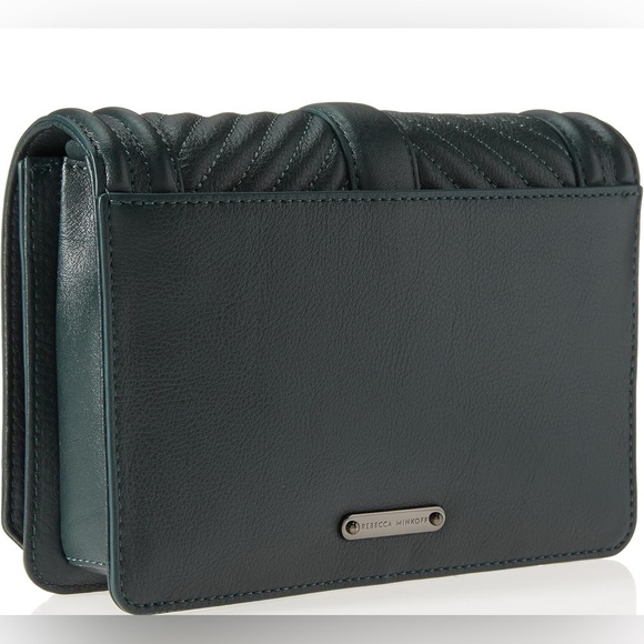 Rebecca Minkoff Women's Chevron Quilted Love Crossbody Bag Deep Jade - Picture 2 of 5